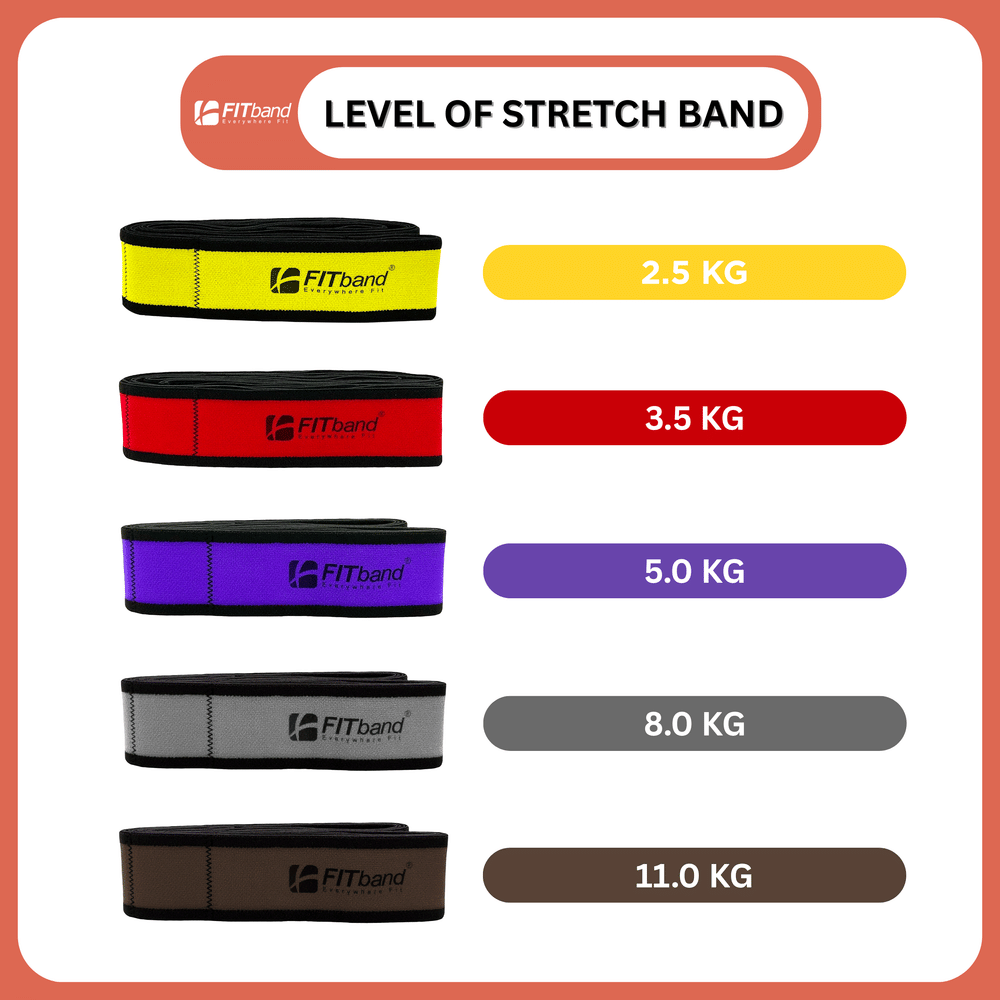 ยางยืดออกกำลังกาย FITBAND แบบ 9 ห่วง ระดับ 2 แรงต้าน 3.5 กิโลกรัม